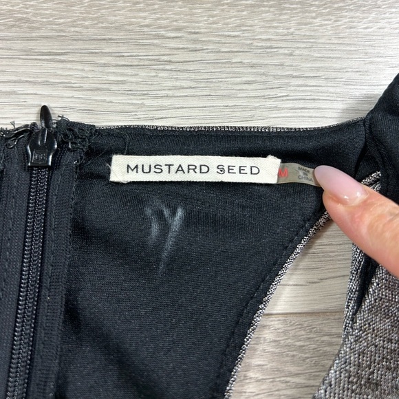 Mustard Seed Cutout Grey Metallic Mini Dress - Picture 6 of 11